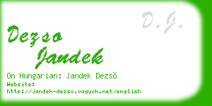 dezso jandek business card